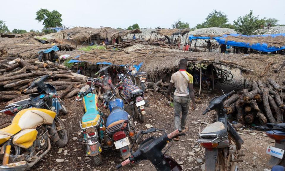 Miners at a gold mining camp near Bantako in south-east Senegal.