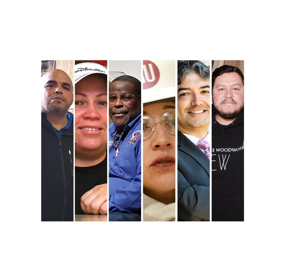 This is a composite image of, from left: Eddie Ocasio, program manager/employment coordinator at Erie's Multicultural Community Resource Center; Vilma Espada-Ortiz, general manager of Vilma's Kitchen; Sonny Concepcion pastor at Iglesia Bautista El Calvario Church; Karinna Vernaza, Gannon University's dean of the College of Engineering and Business; Mario Medina, attorney; Armando Reyes, owner of Lake Erie Woodworks.