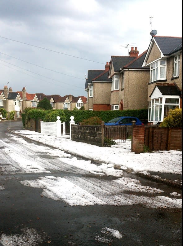 UK weather: Snow in summer in Dorset after hail storm