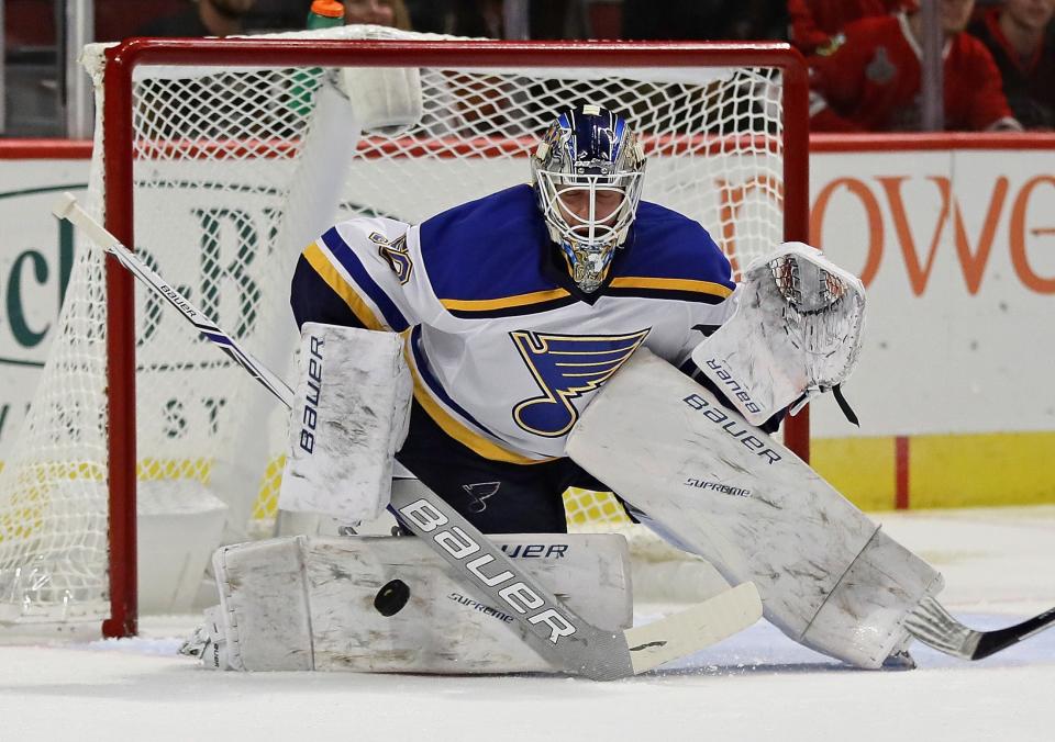 Jordan Binnington has been the driving force behind the Blues’ playoff push. (Photo by Jonathan Daniel/Getty Images)