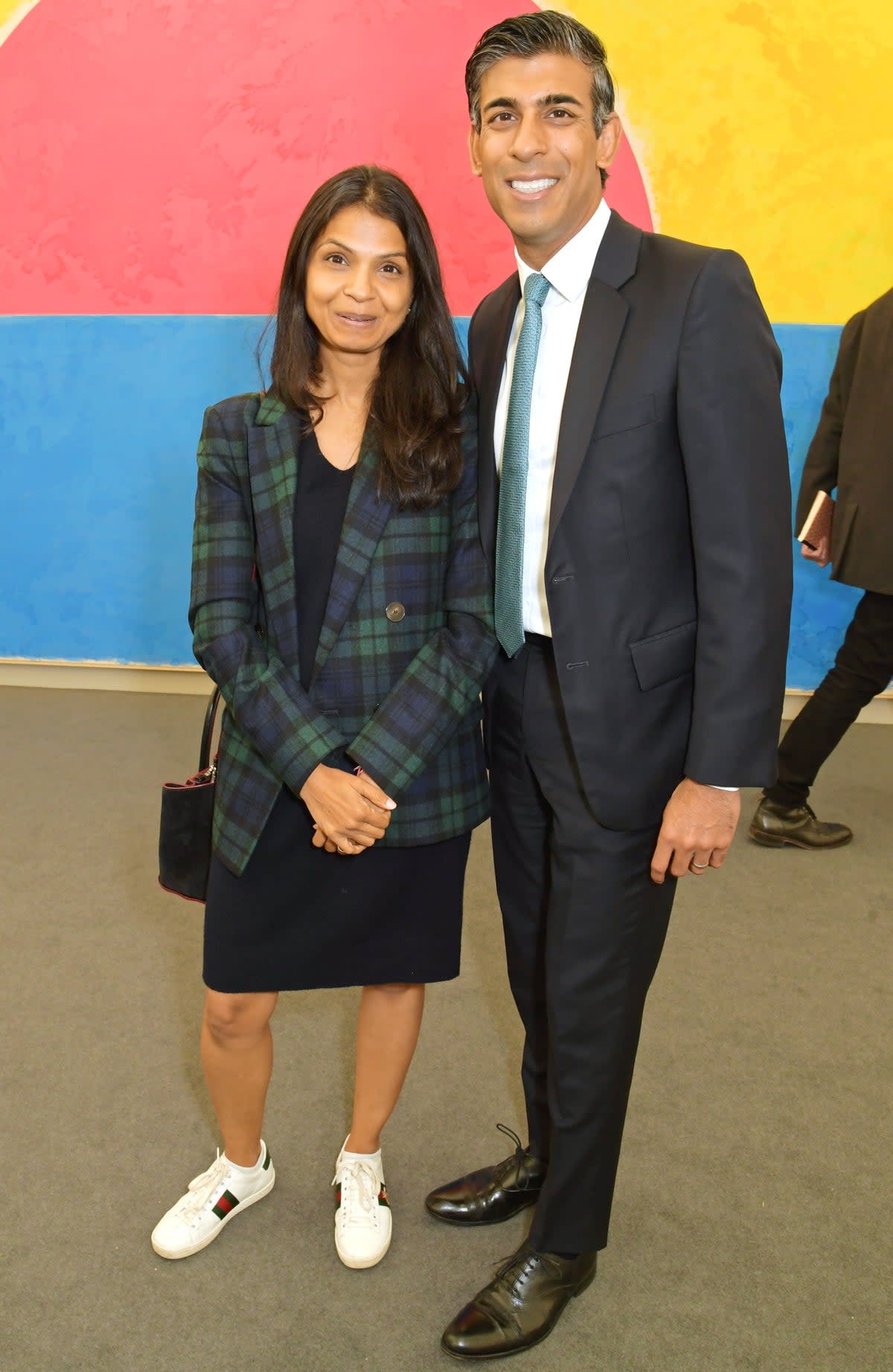 Akshata Murthy and Rishi Sunak attend the Frieze Art Fair 2022 VIP Preview in Regent's Park (Dave Benett/Getty Images)