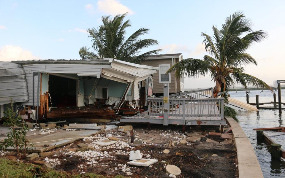 A home in Tampa Bay left in ruins in the aftermath of hurricane Helene