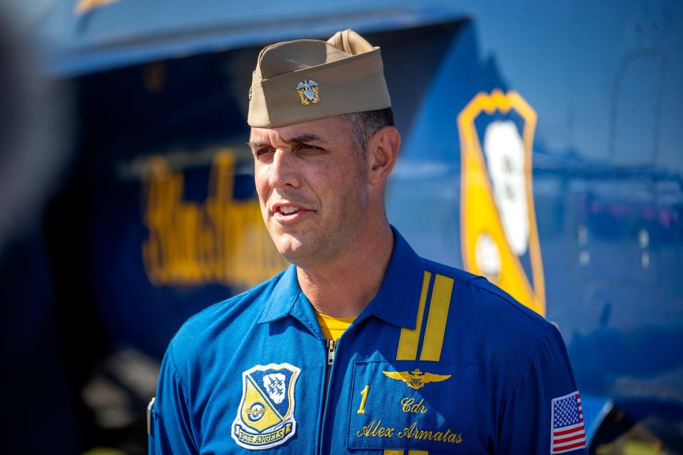 Blue Angels Cmdr. Alex Armatas found an interest in aviation at a young age. "Somewhere along the way, I decided I wanted to do the most challenging thing in aviation ... that's landing an aircraft on an aircraft carrier at night."