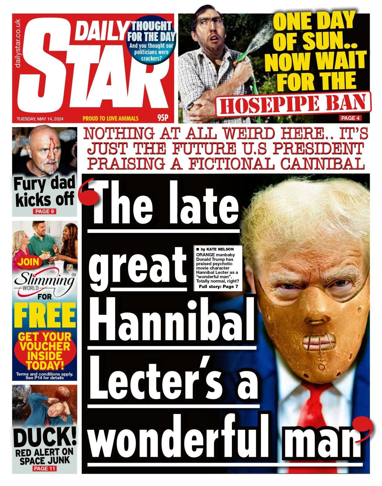 Daily Star: The late great Hannibel Lecter's a wonderful man