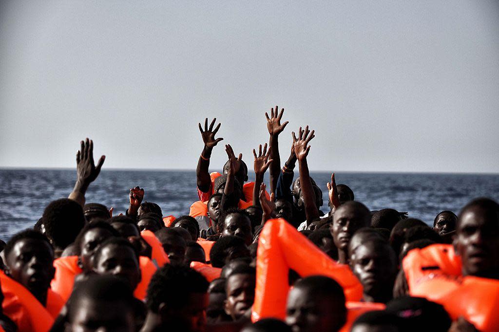 Charities are alleged to have made telephone calls to Libya, helping to guide smugglers’ ships and advising them to turn off transponders to avoid detection: AFP/Getty