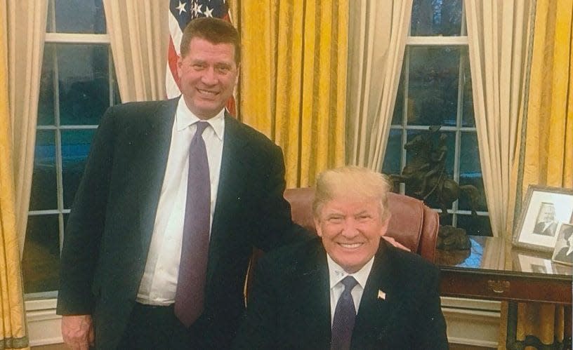 Fred C. Trump III in the Oval Office with Uncle Donald in 2017