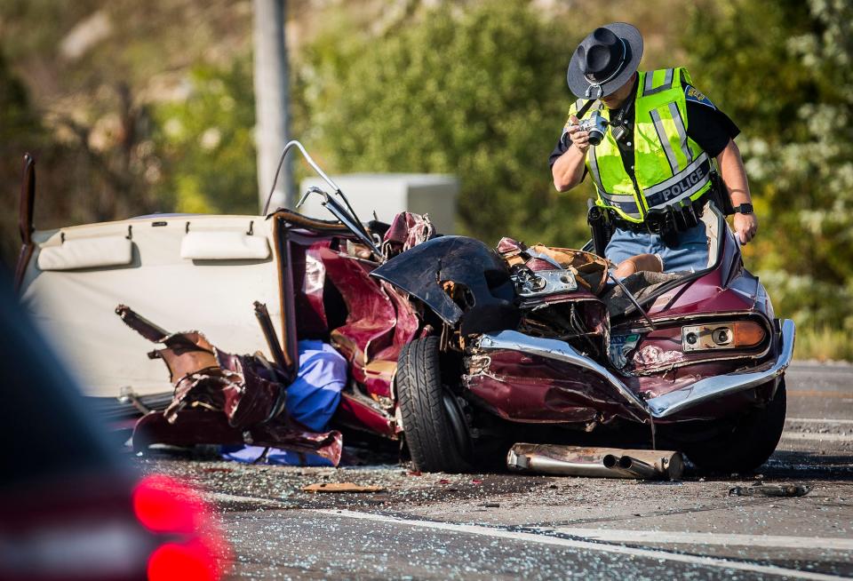 One person was killed in a crash involving three vehicles at McGalliard Road's intersection with the Muncie Bypass around 4 p.m. Saturday, Sept. 26, 2020.