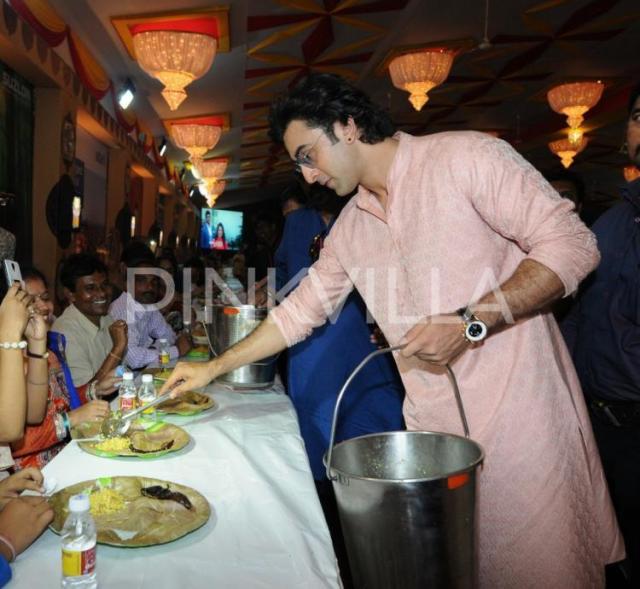 Spotted: Ranbir Kapoor serving food on the occasion of Durga Puja