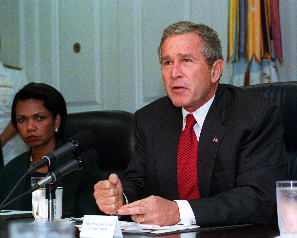 President Bush addressing the media at the Pentagon, September 17, 2001