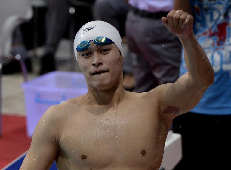 Olympic gold medalist Sun Yang at the National China Games in Shenyang, Liaoning Province on September 4, 2013