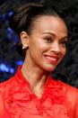 <p>Adding a sneaky plait to a simple princess bun, Zoe Saldana looked on point at the Guardians Of The Galaxy Vol.2 photo call.</p>