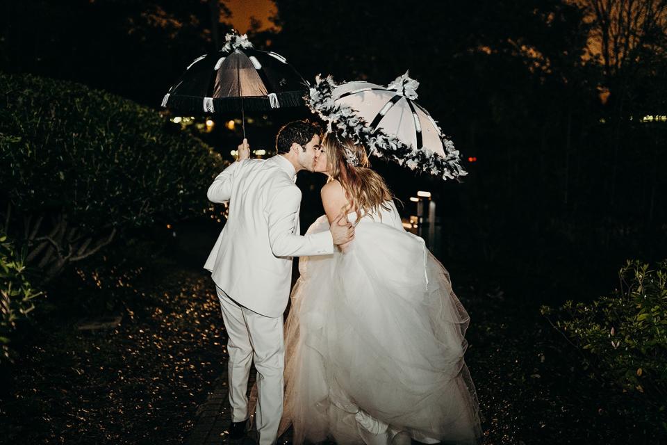 When the newlyweds eventually processed down the aisle, they were joined by a second line band (the Kinfolk Brass Band), and together they led guests to the cocktail reception on the front steps of the museum.