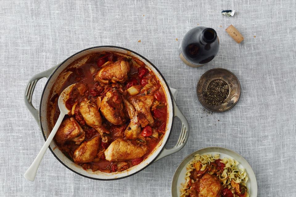 Kimchi-Braised Chicken With Bacon