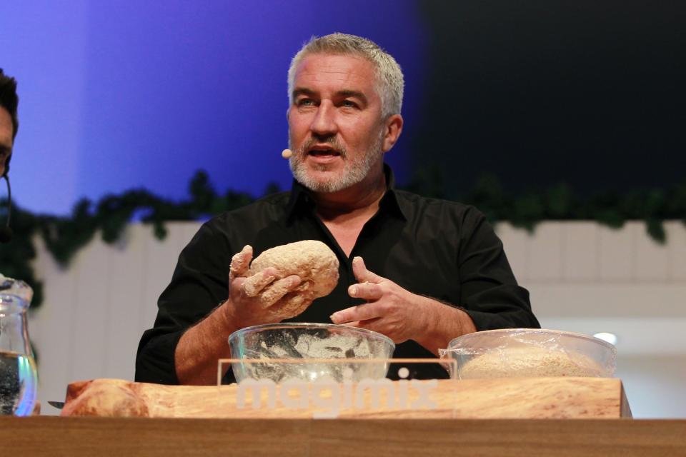 Paul Hollywood cooking in the Big Kitchen at the BBC Good Food Show Winter 2018 at the NEC Birmingham on December 01, 2018, in Birmingham, England.