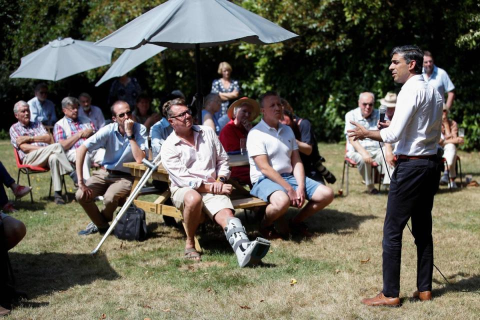 Rishi Sunak at campaign event in Tunbridge Wells (POOL/AFP via Getty Images)