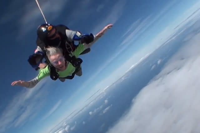 Fearless pensioner celebrates turning 80 by skydiving from 10,000ft