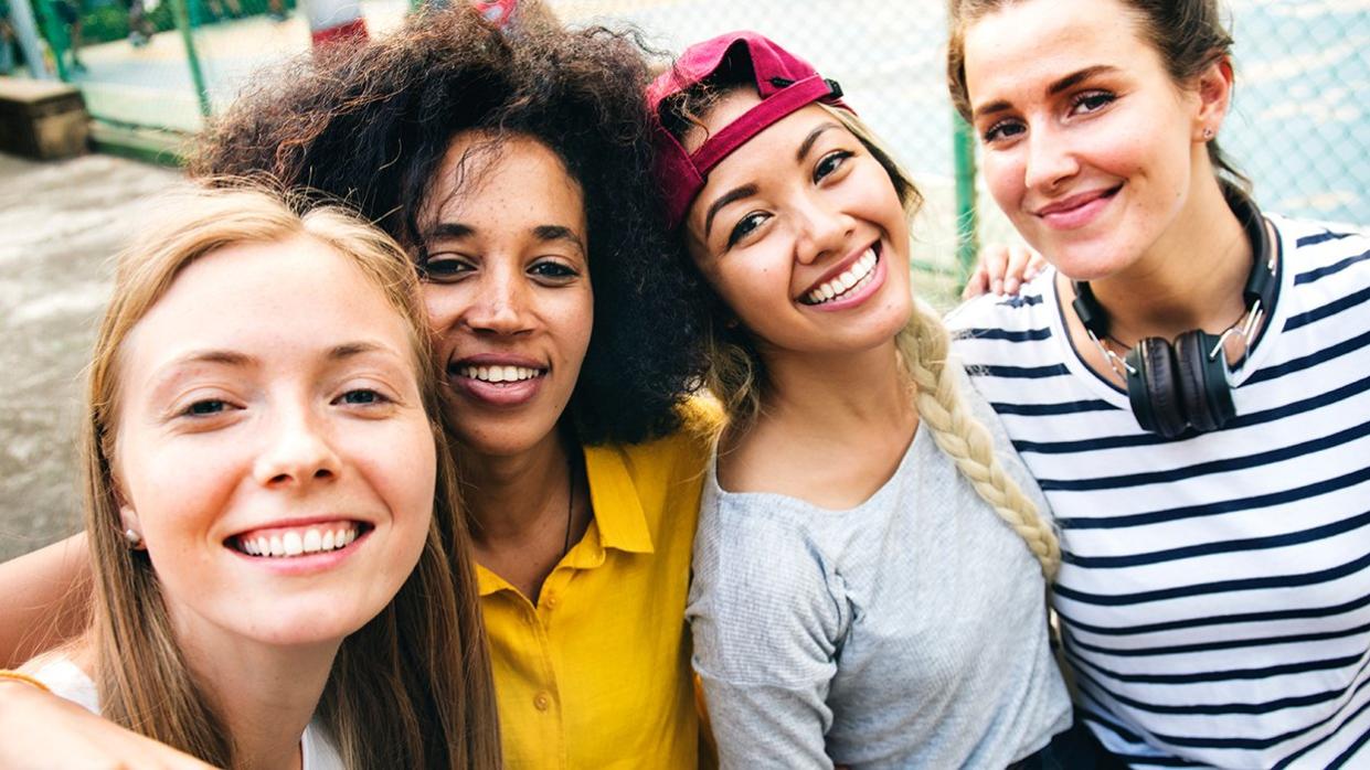 diverse group celebrating international womens day