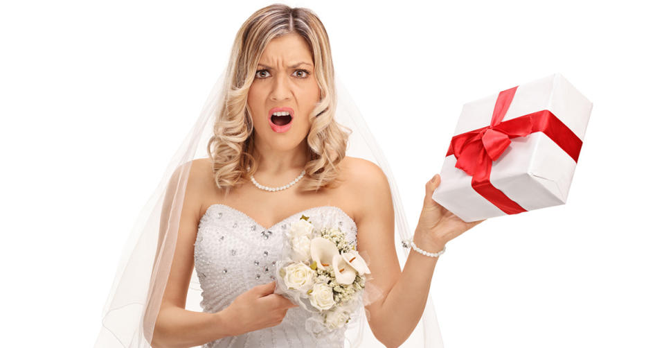 A bride is being slammed after sharing her gift registry, revealing she was asking for a car and designer clothing among other things. Photo: Getty