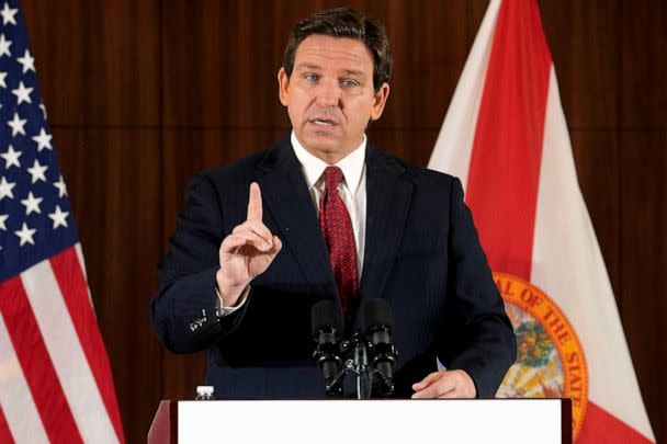 PHOTO: FILE - Florida Gov. Ron DeSantis gestures during a news conference, Jan. 26, 2023, in Miami. (Marta Lavandier/AP, FILE)