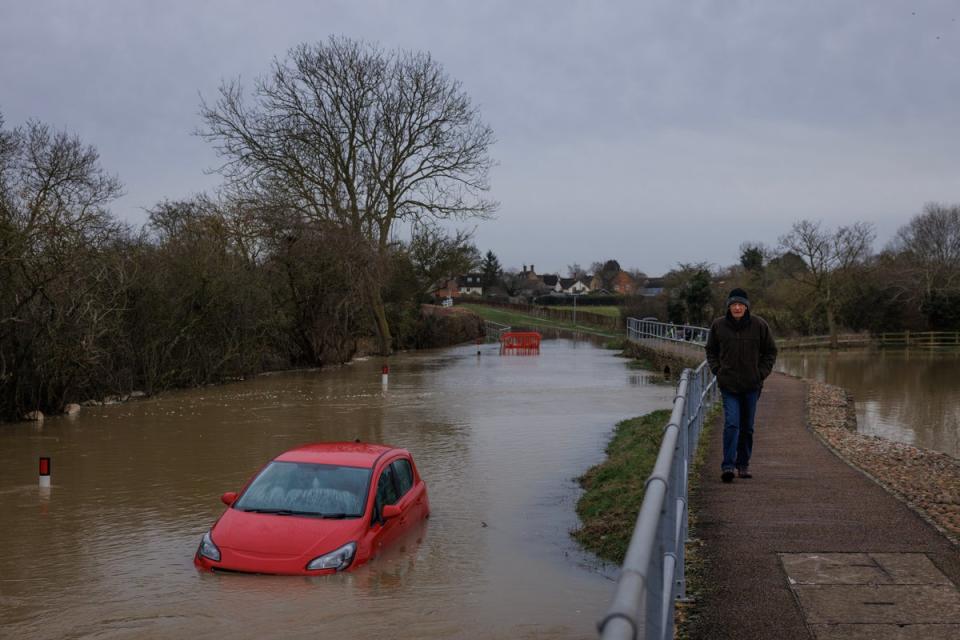 Heavy rainfall and strong winds lashed parts of the UK on Thursday (Getty)