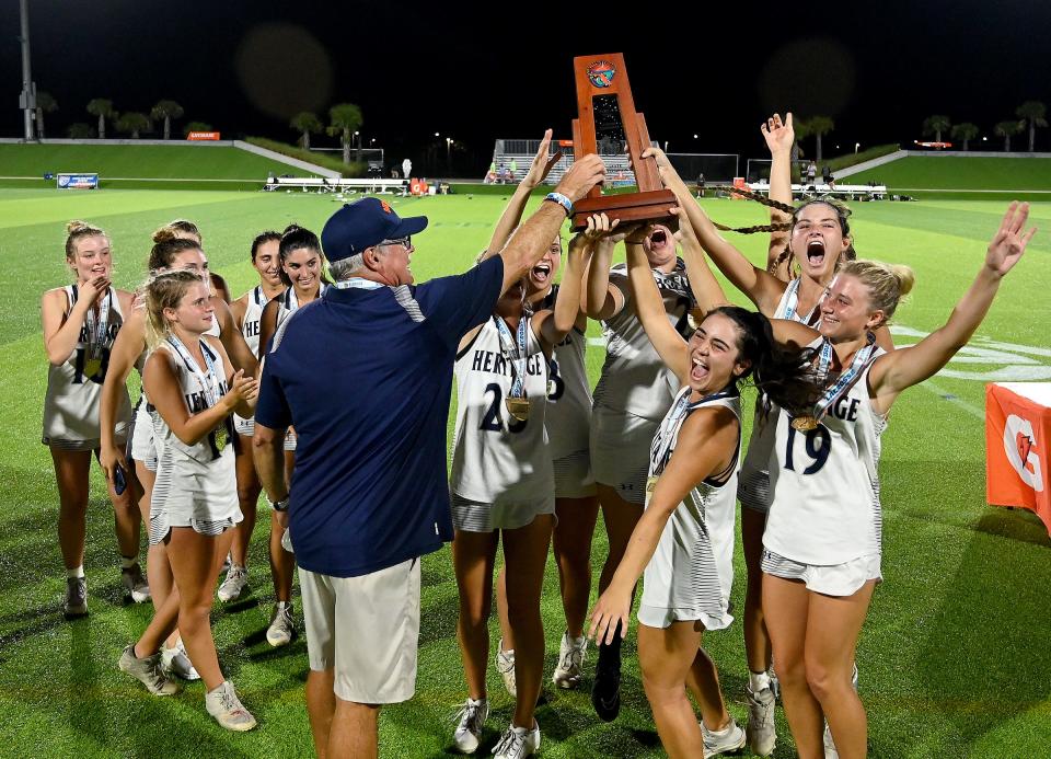 American Heritage- Delray takes on Lake Highland Prep in a girls 1A lacrosse state championship matchup in Naples, Fla., Friday, May 6, 2023.  (Photo/Chris Tilley)
