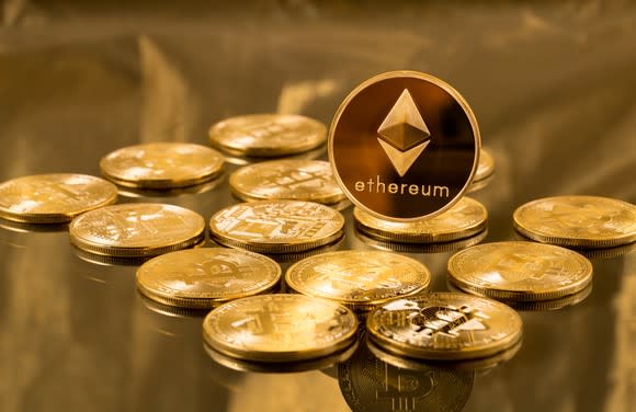 Physical tokens for the cryptocurrency Ethereum.