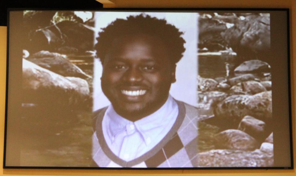 An image included in the video tribute played at Irvo N. Otieno's Celebration of Life service at First Baptist Church in Chesterfield on March 29, 2023.