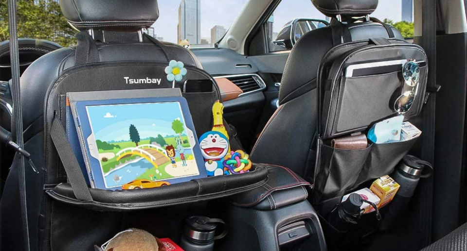 The Tsumbay Car Organizer adds extra storage space to any car. Image via Amazon. 