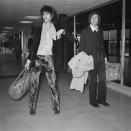 <p>Keith Richards and Charlie Watts of rock band The Rolling Stones at Heathrow Airport upon their return from the States, London, UK, 8th December 1969.</p>