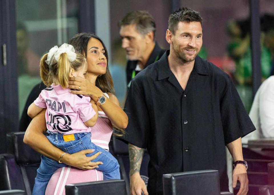 Inter Miami forward Lionel Messi (10) is seen before the start of the Lamar Hunt U.S. Open Cup final against the Houston Dynamo at DRV PNK Stadium on Wednesday, Sept. 27, 2023, in Fort Lauderdale, Fla.