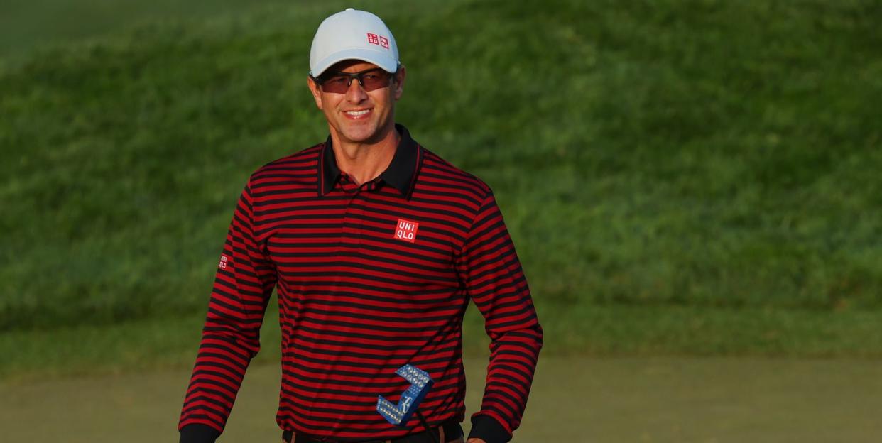 rochester, new york may 18 adam scott of australia reacts on the 13th green during the first round of the 2023 pga championship at oak hill country club on may 18, 2023 in rochester, new york photo by kevin c coxgetty images