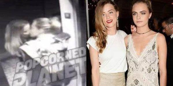 Filtran video de Amber Heard besándose con Cara Delevingne