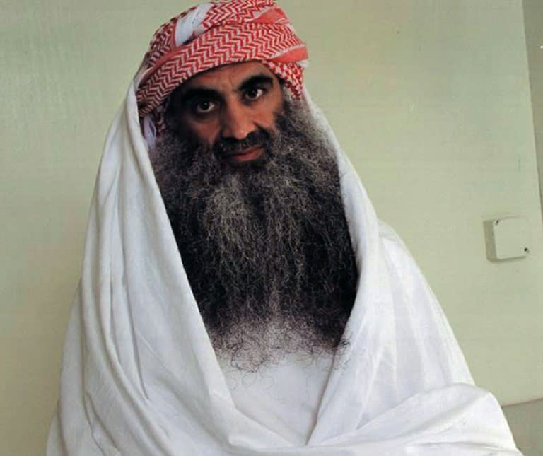 Foto que muestra presuntamente al cerebro de los atentados del 11-S, Khalid Sheikh Mohammed, en el sitio www.muslm.net el 3 de septiembre de 2009 (Handout)