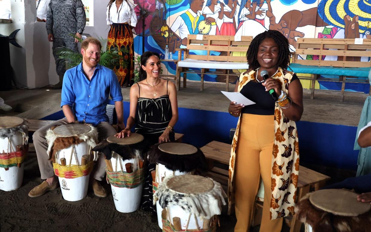 Duke and Duchess of Sussex with Francia Márquez, Colombia's vice-president