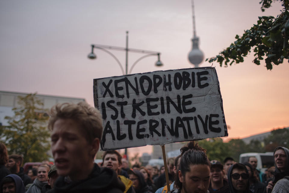 On Monday&nbsp;in the cities of Berlin, Cologne and Hamburg, more than a thousand people protested in&nbsp;the streets against the AfD. (Photo: NurPhoto via Getty Images)