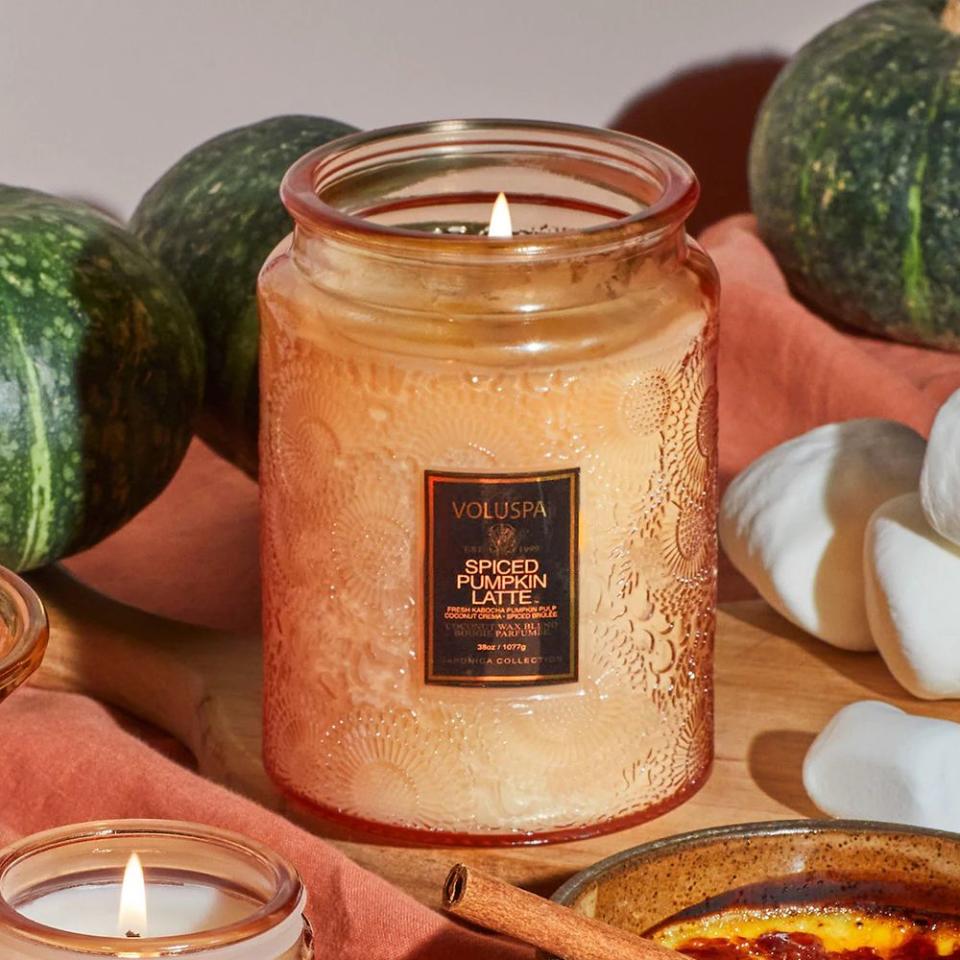 <p><a href="https://go.redirectingat.com?id=74968X1596630&url=https%3A%2F%2Fwww.sephora.com%2Fproduct%2Fvoluspa-spiced-pumpkin-latte-glass-candle-P462411&sref=https%3A%2F%2Fwww.bestproducts.com%2Fhome%2Fg37377249%2Fbest-pumpkin-candles%2F" rel="nofollow noopener" target="_blank" data-ylk="slk:Shop Now;elm:context_link;itc:0;sec:content-canvas" class="link ">Shop Now</a></p><p>Spiced Pumpkin Latte Glass Candle</p><p>sephora.com</p><p>$36.00</p>