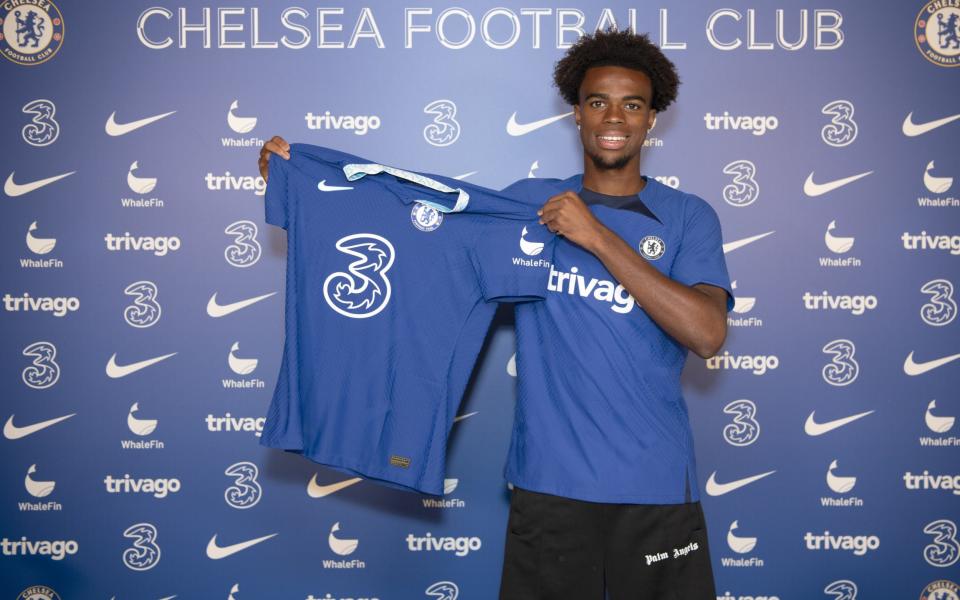 Chelsea Unveil New Signing Carney Chukwuemeka at Chelsea Training Ground - Getty Images/Darren Walsh