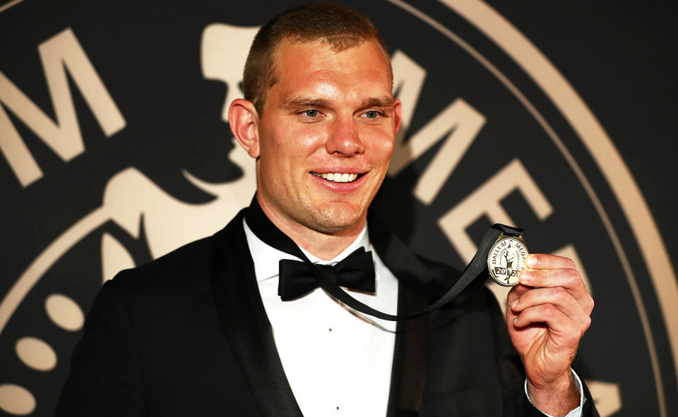 Tom Trbojevic with the Dally M medal in 2021.