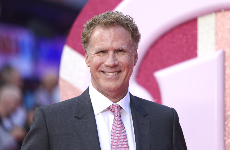 Will Ferrell poses for photographers upon arrival at the premiere of the film 'Barbie' on Wednesday, July 12, 2023, in London. (Vianney Le Caer/Invision/AP)