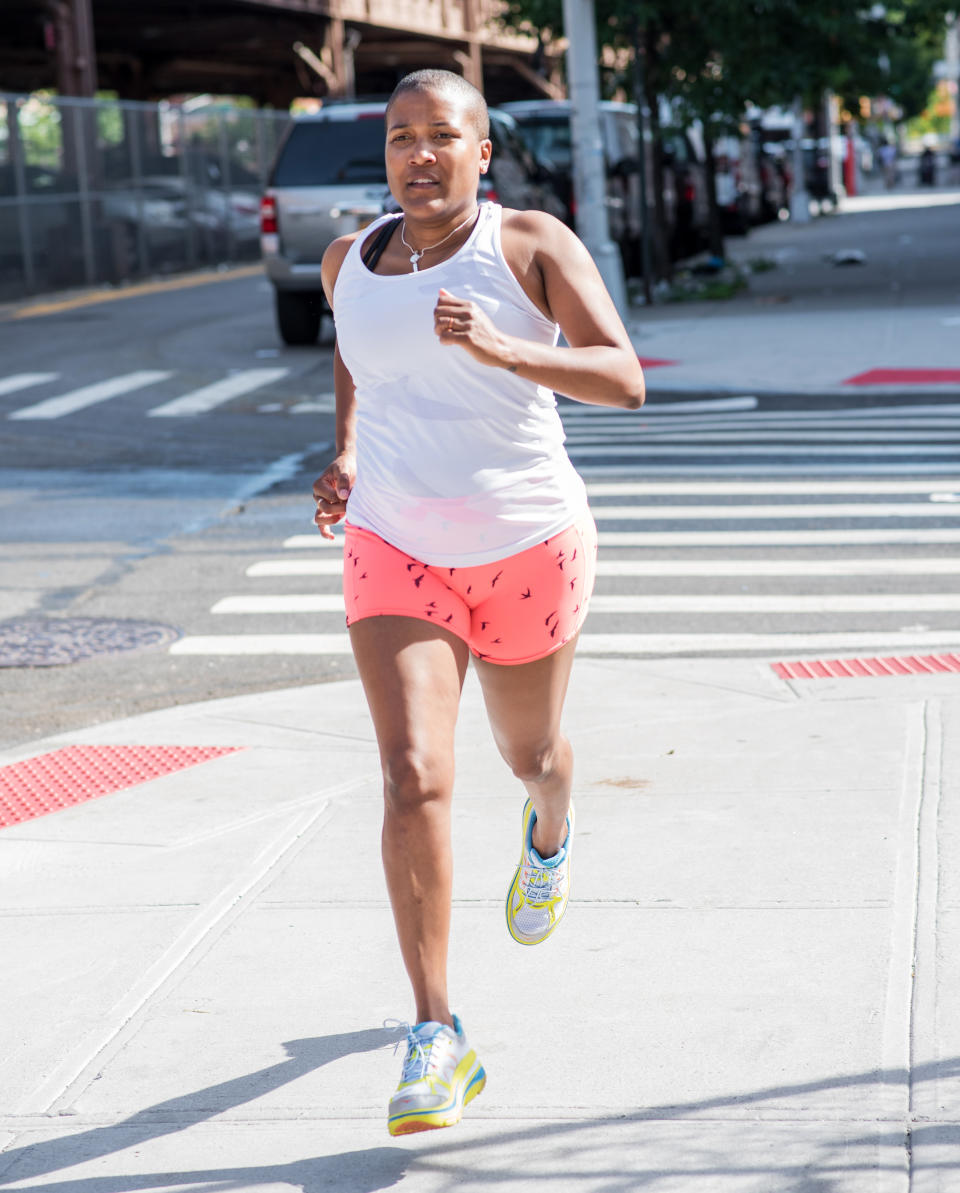 Alison Desir, an athlete advisor at Oiselle, founded Run 4 All Women in 2017 to prompt women to use running to foster change in their communities, and is currently a co-leader of Womxn Run The Vote, a virtual relay run raising money for Black Voters Matter. (Terria Clay)