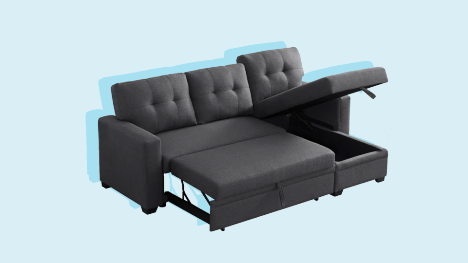Find extra storage in this sectional sleeper.