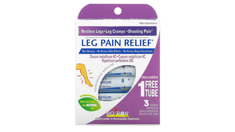 Boiron, Leg Pain Relief, 3 Tubes, Approx. 80 Quick-Dissolving Pellets Per Tube. (Photo: iHerb)