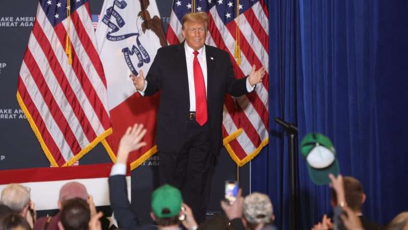 Donald Trump at a campaign event in Iowa