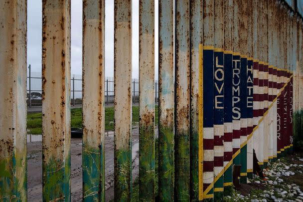 PHOTO: FILE - Picture of a section of the US-Mexico border fence seen from Tijuana, Baja California State, Mexico, Feb. 5, 2019. (Guillermo Arias/AFP via Getty Images, FILE)