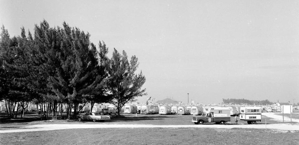 Airstream Rally at Coquina Beach in 1965 Manatee County Public Library historical digital collection
