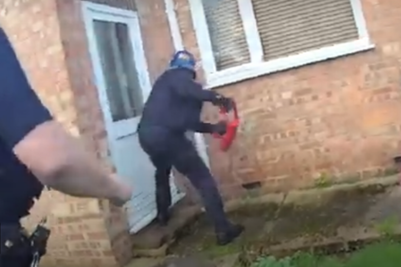 Police about to raid the home in Alford Road, West Bridgford