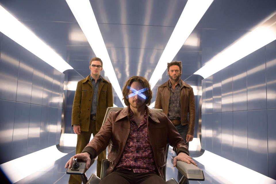 Nicolas Hoult, James McAvoy and Hugh Jackman in 'X-Men: Days of Future Past' (Photo: Alan Markfield/TM & copyright ©20th Century Fox Film Corp. All rights reserved/courtesy Everett Collection)