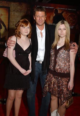 Sean Bean and his daughters at the LA premiere of Touchstone's National Treasure