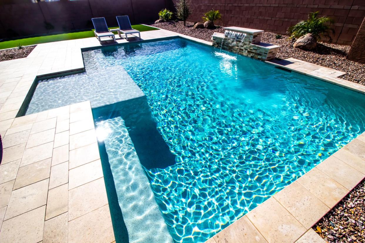 swimming pool designs herringbone pattern