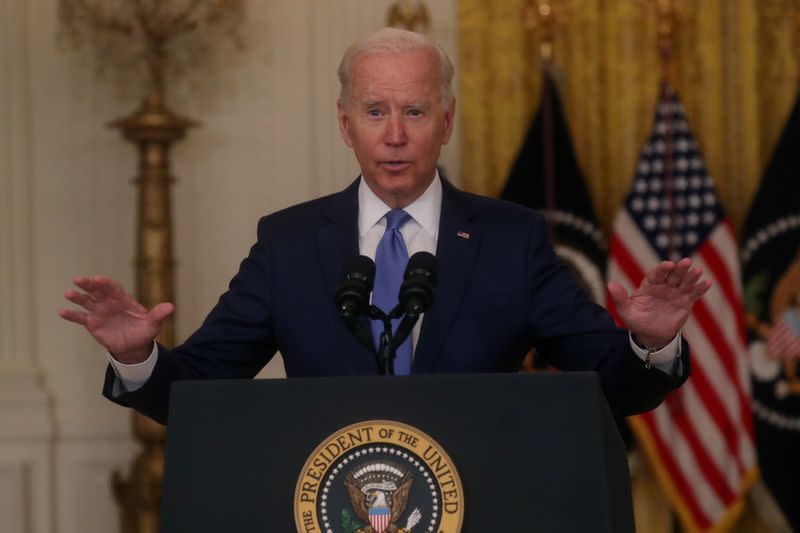 U.S. President Biden delivers remarks on the economy in the White House